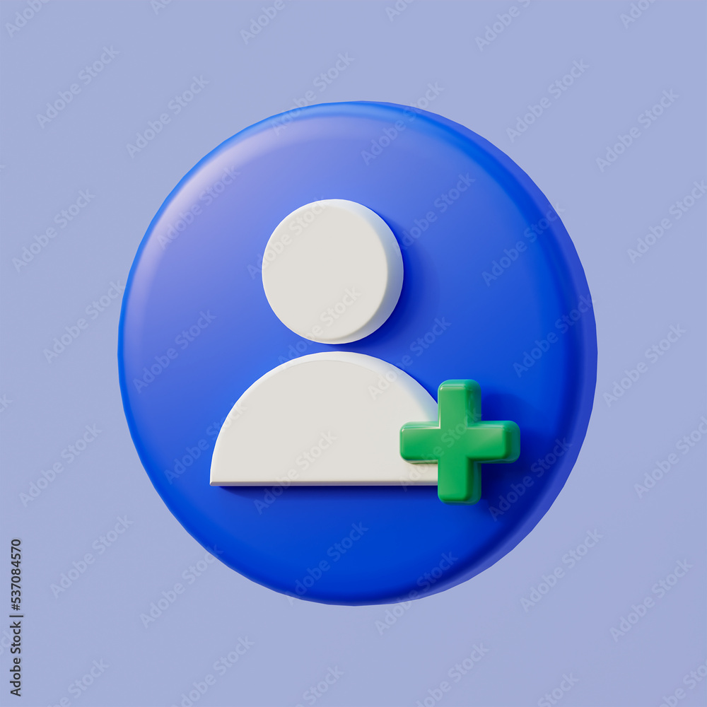 3d cartoon icons set on blue background, different types of icons for contacts, accounts, following, people group. 3d cartoon icons set on blue background, different types of icons for contacts, accounts, following, people group.