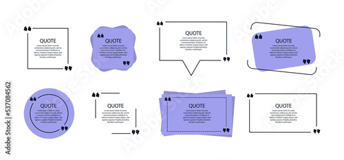 Quote in frame with quotation marks colored background