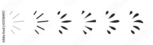 Sunburst illustration. Hand drawn design element.
