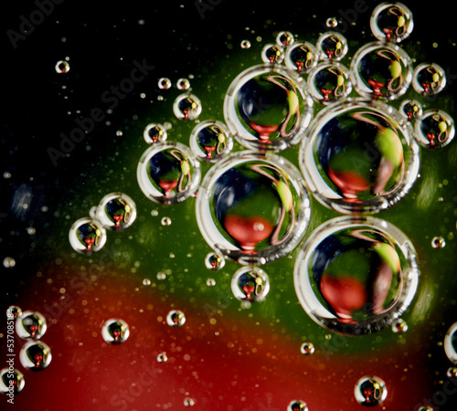 not the usual abstraction of colored oil bubbles in water