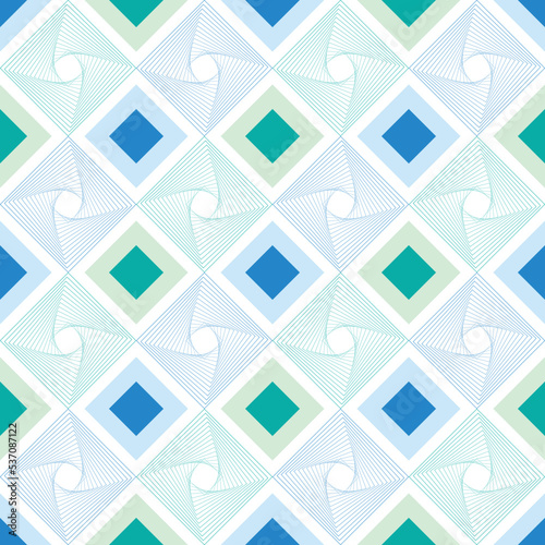 Seamless texture background turquoise and blue color, Geometric shape texture