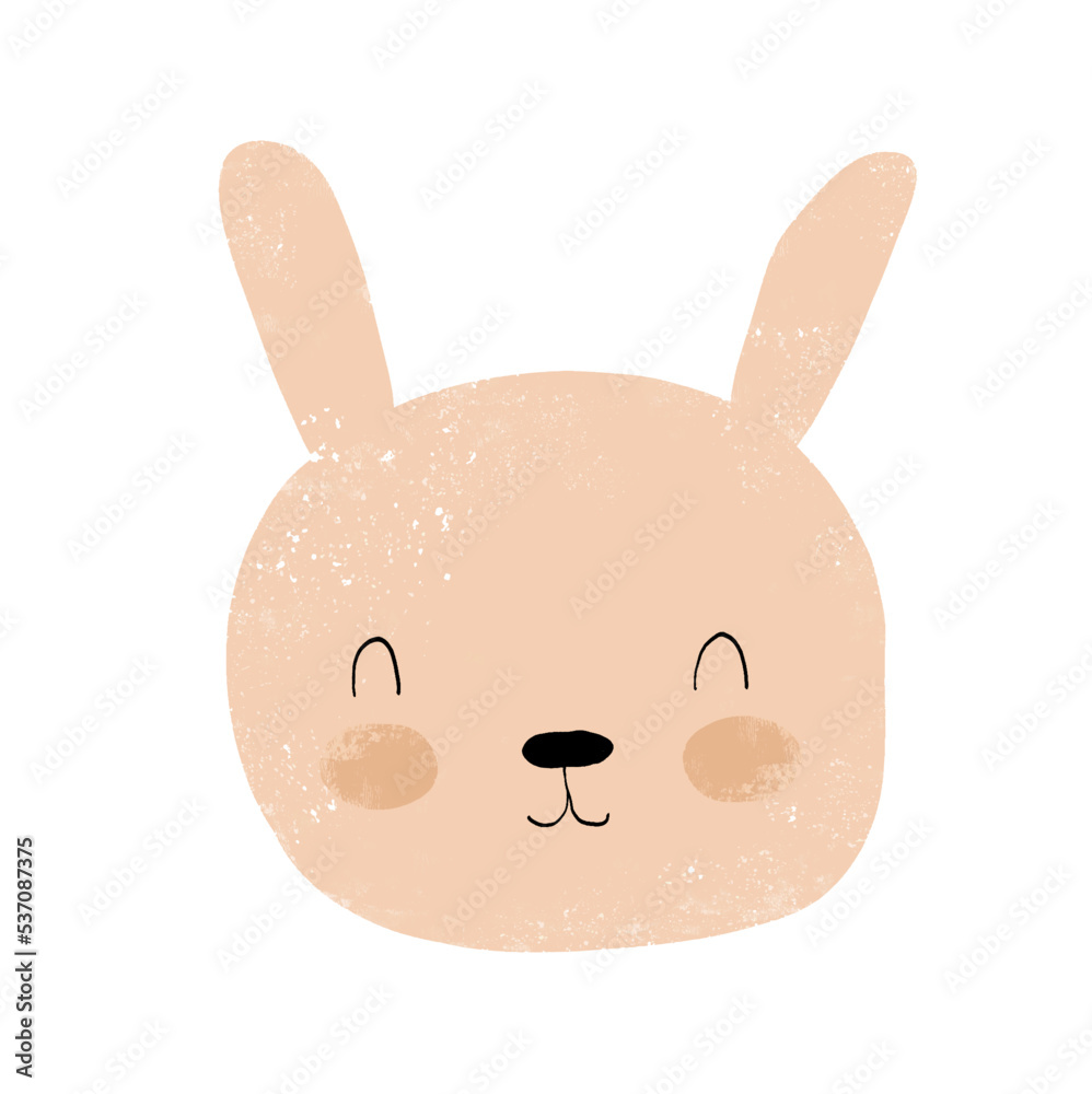 Sweet Nursery Vector Art with Coral Hand Drawn Bunny on a White Background. Cute Prints with Dreamy Rabbit Head ideal for Card, Poster, Wall Art. No Text. Lovely Easter Bunny. Sweet Nursery Vector Art with Coral Hand Drawn Bunny on a White Background. Cute Prints with Dreamy Rabbit Head ideal for Card, Poster, Wall Art. No Text. Lovely Easter Bunny.