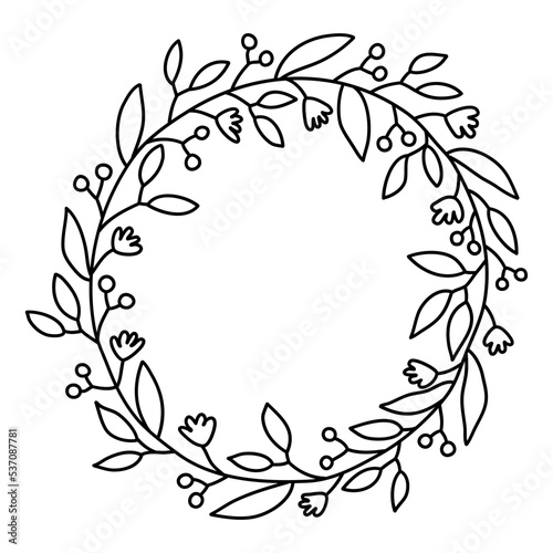 Christmas tree crown line illustration, winter line art vector, christmas decoration element, minimalist line crown vector