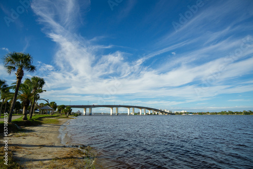 The International Speedway Boulevard Bridge in Daytona Beach on a cool fall afternoon