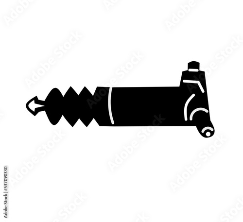 New clutch slave cylinder car isolated on white background. Spare parts