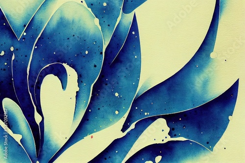 Watercolor background blue white soft pastel ink splatter texture