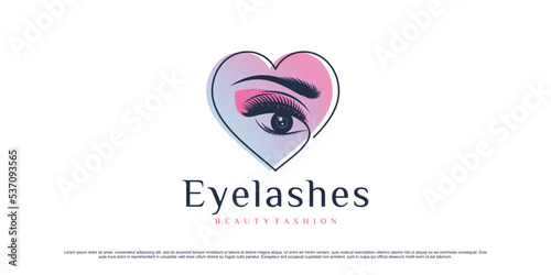 Beauty eyelashes extension logo design for makeup studio with unique concept and creative element