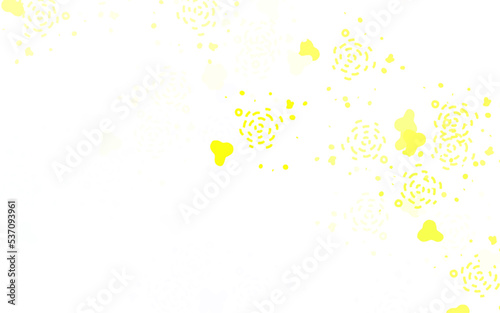 Light Yellow vector backdrop with memphis shapes.