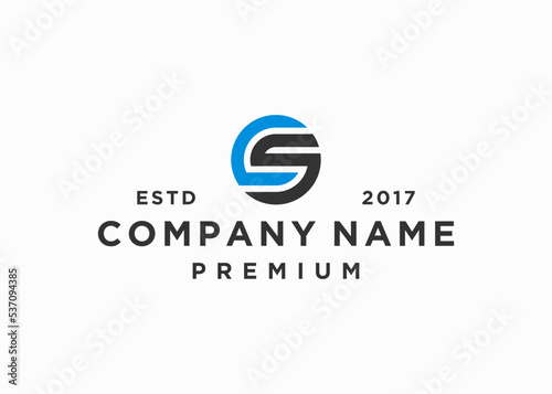 letter cs circle logo design vector illustration template