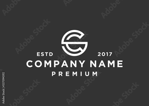 letter cs circle logo design vector illustration template