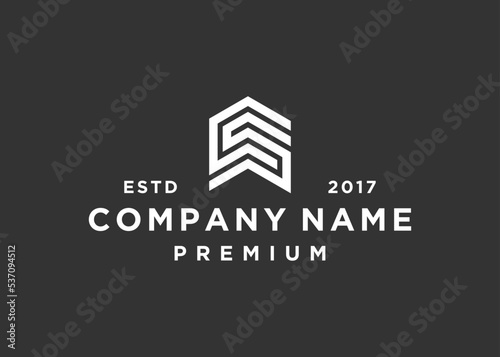 letter cs house logo design vector illustration template