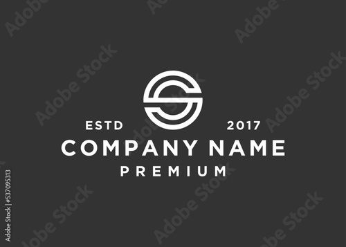 letter s circle logo design vector illustration template