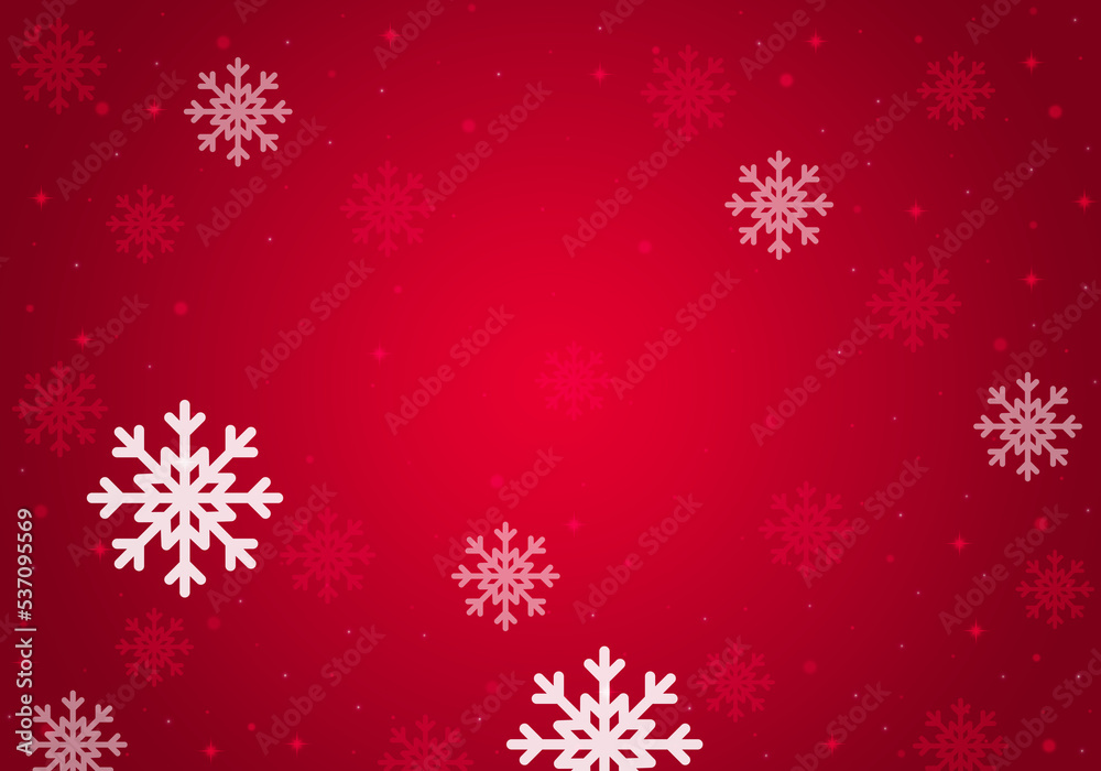 Abstract snowflakes christmas background with defocused lights.