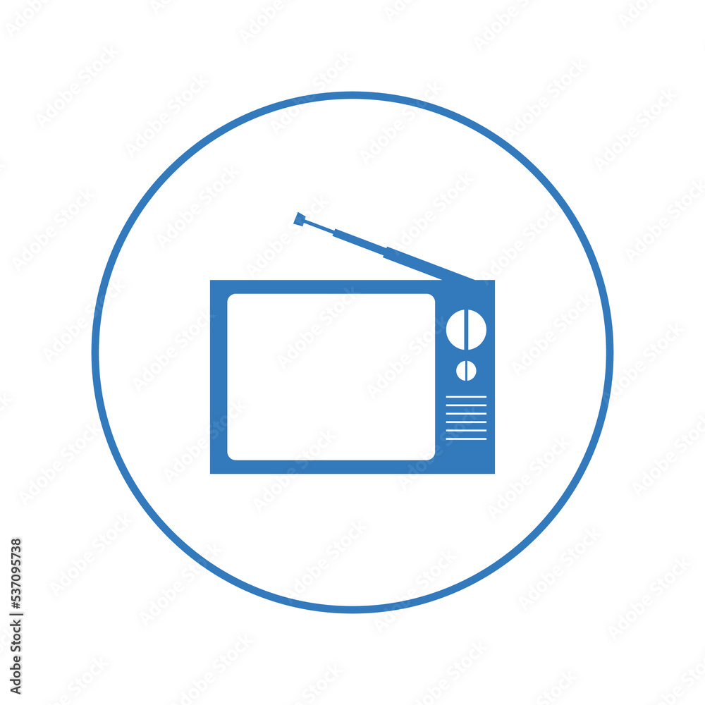 Old version retro television icon | Circle version icon |
