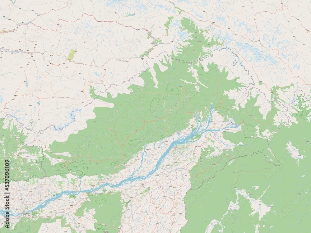 Arunachal Pradesh, India. OSM. No legend Arunachal Pradesh, India. OSM. No legend