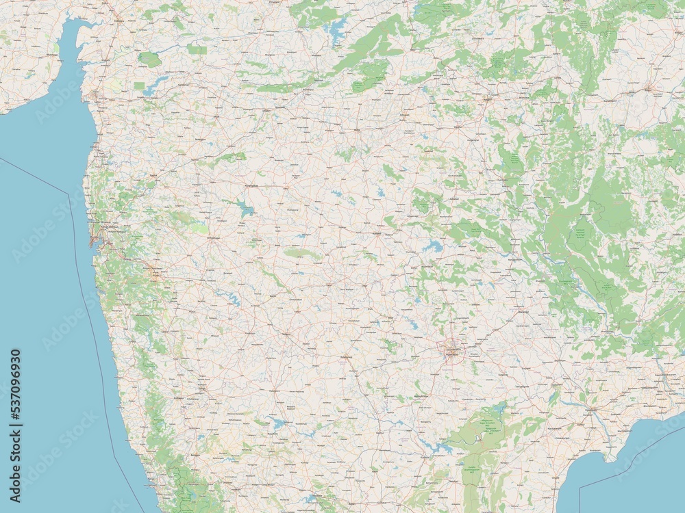 Fototapeta premium Maharashtra, India. OSM. No legend
