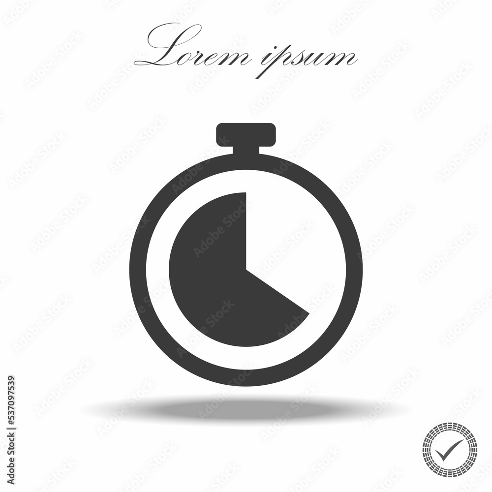 Clock line icon in trendy flat style isolated on background. Clock line icon page symbol for your web site design Clock line icon logo, app, UI. Clock icon illustration.