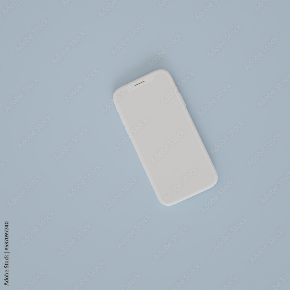 Modern smartphone mockup isolated on white 3d rendering