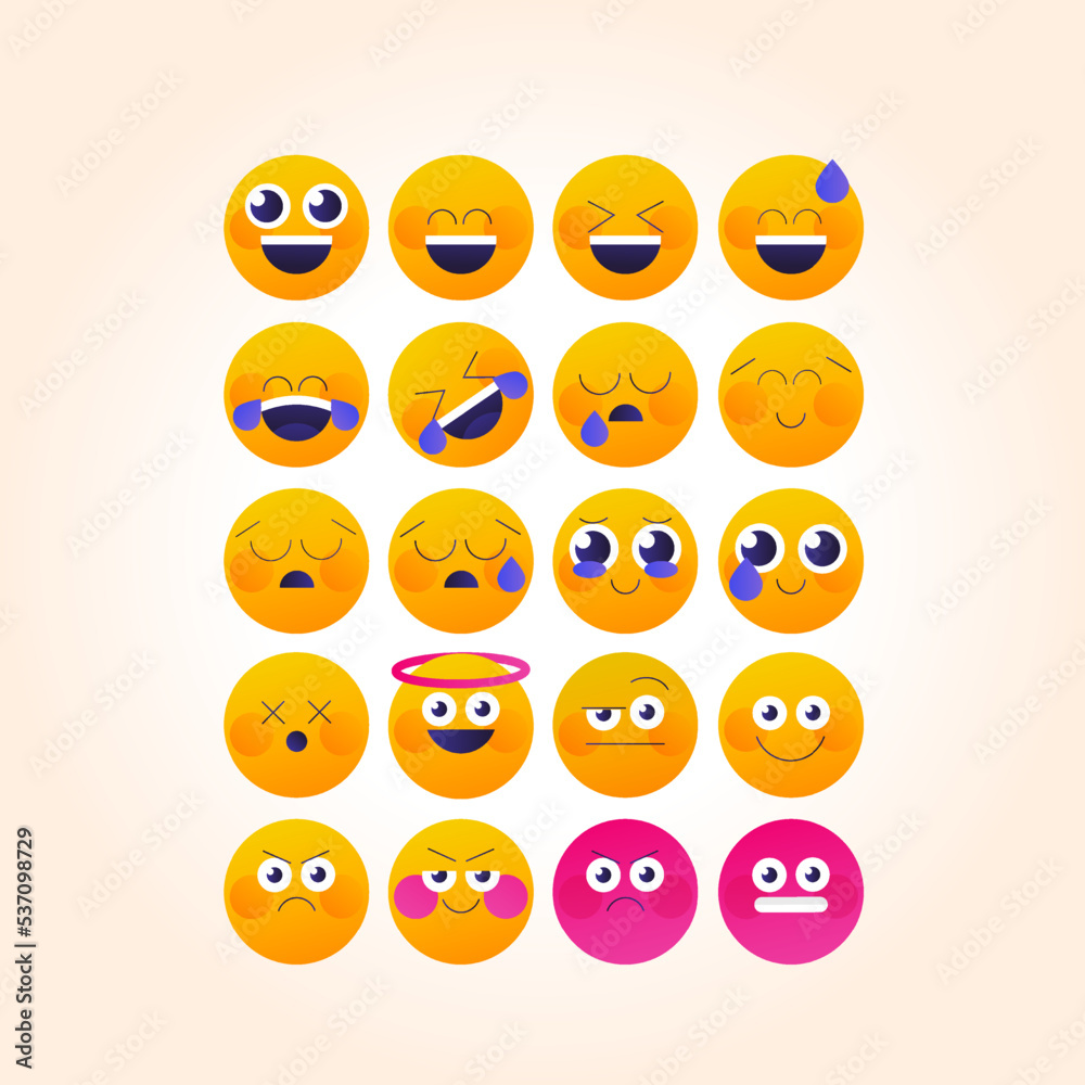set of smileys emoji  