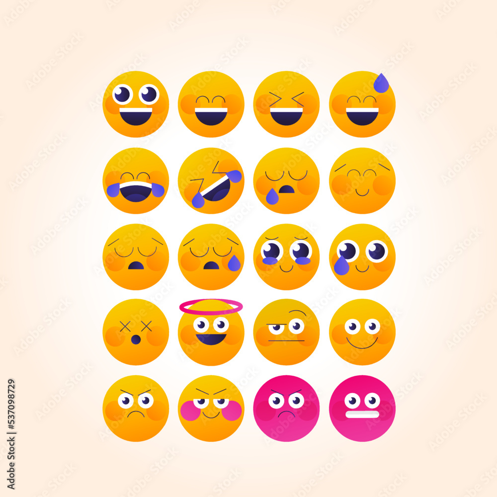 set of smileys emoji set of smileys emoji