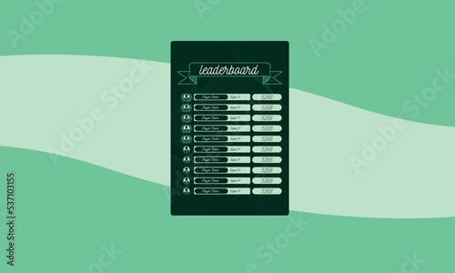 Game leaderboard with abstract background