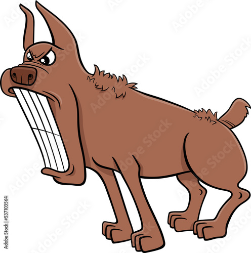 cartoon angry brown comic dog animal character