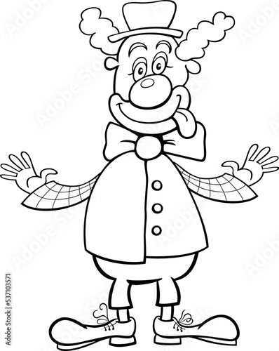 cartoon clown performer comic character coloring page