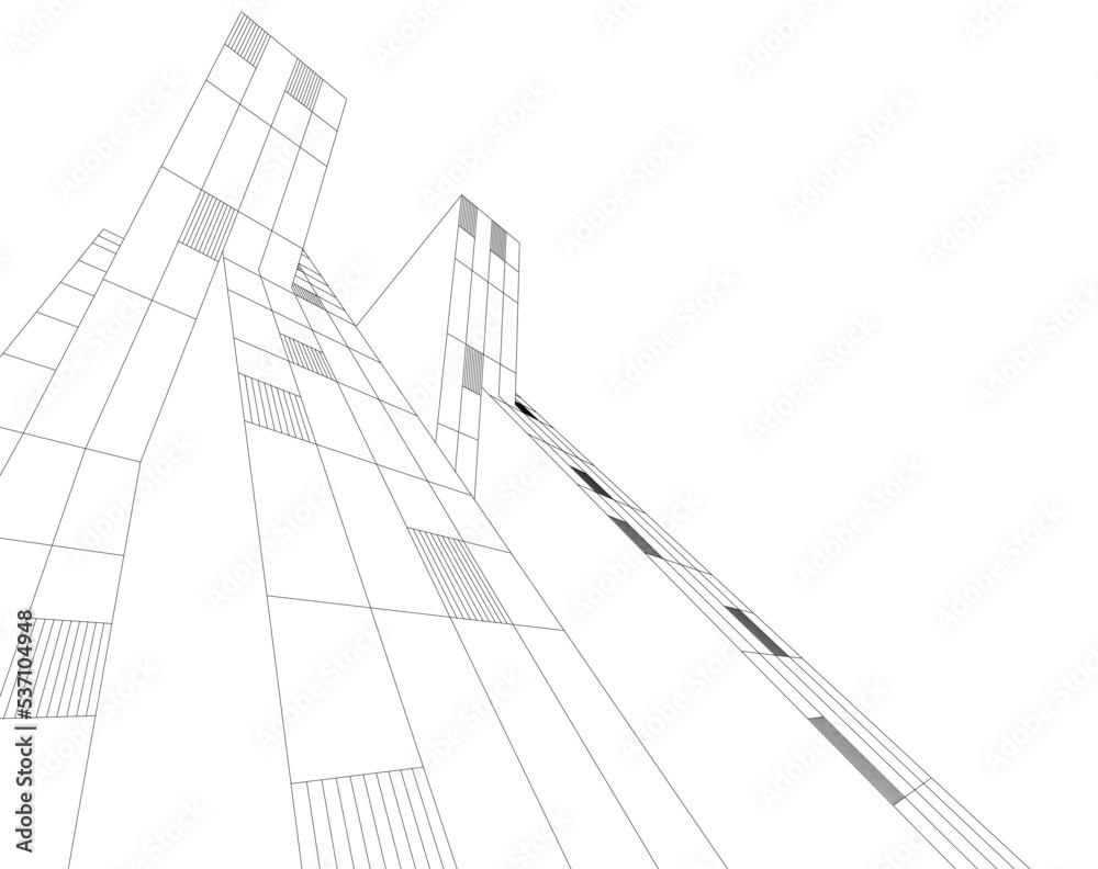 Abstract architecture vector 3d illustration Abstract architecture vector 3d illustration