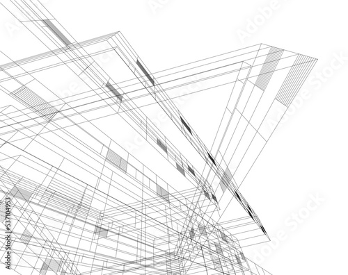 Abstract architecture vector 3d illustration