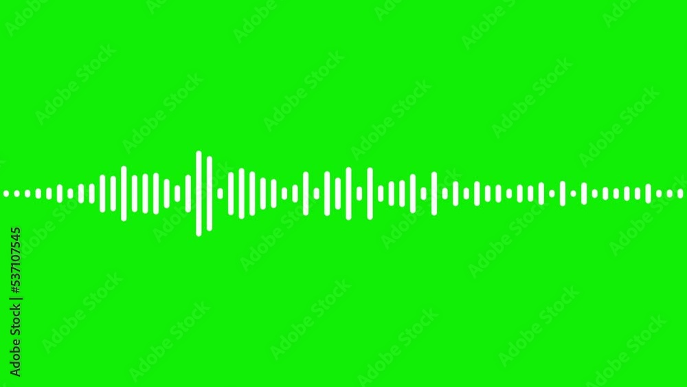 audio wave or frequency digital animation effect 4K movement on green screen background. Is a sound technology or audio recorders.