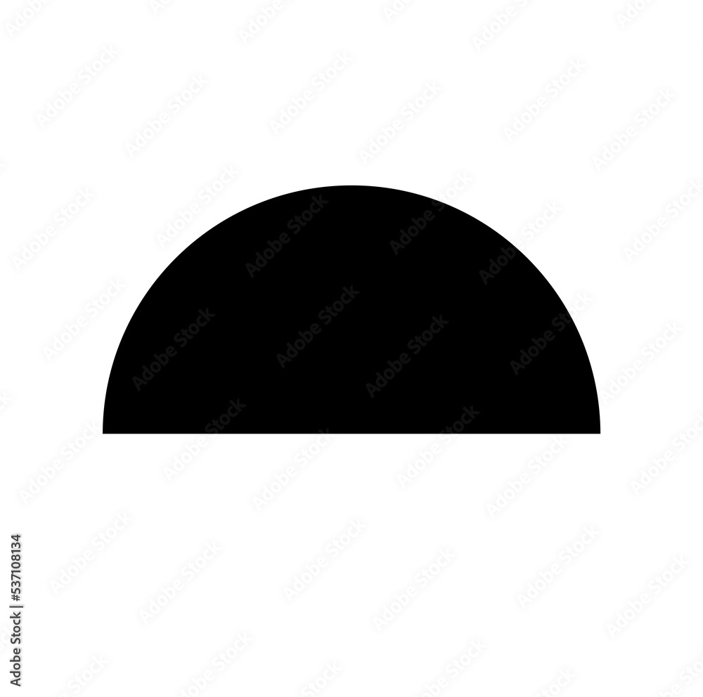 Half Black circle vector icon. Black cut circle. Half Black circle vector icon. Black cut circle.