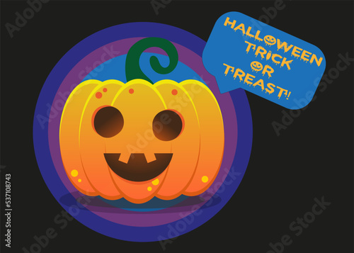 Calabaza terror, calabaza animada, Halloween, noche de brujas, vector calabaza.