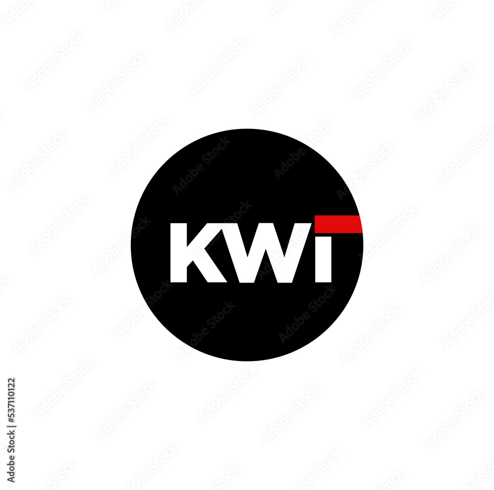 KWI company name initial letters monogram. KWI icon.