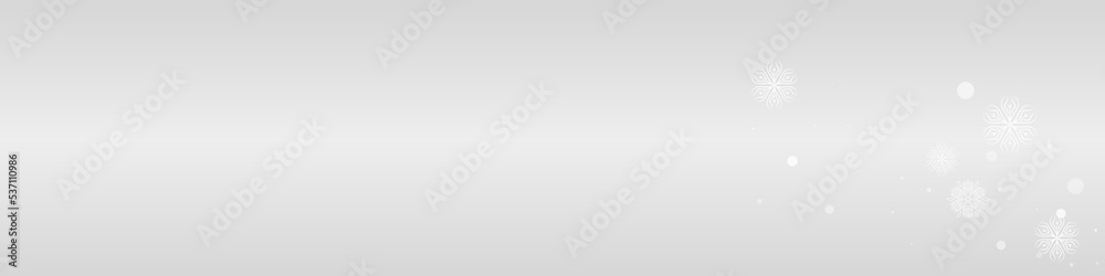 Fototapeta premium White Snowflake Vector Grey Panoramic Background.