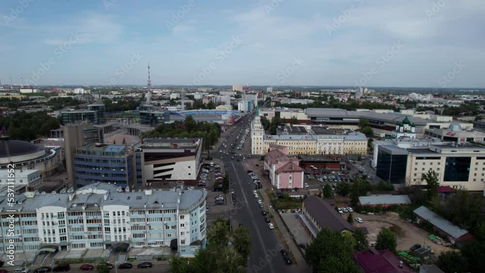 Yaroslavl, Russia - August 22 2022: City street Yaroslavl, Russia - August 22 2022: City street