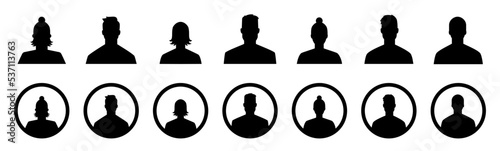 Conjunto de icono de usuario. Perfil de usuario. Avatar. Hombre y mujer. Ilustración vectorial