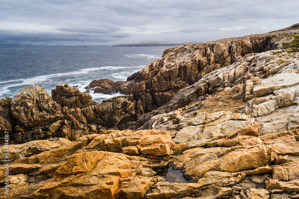 Rocky coast of the atlantic ocean, A Coruña, Spain Rocky coast of the atlantic ocean, A Coruña, Spain