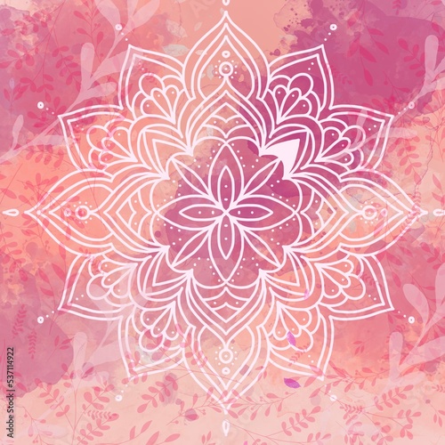 Mandala on a watercolor background