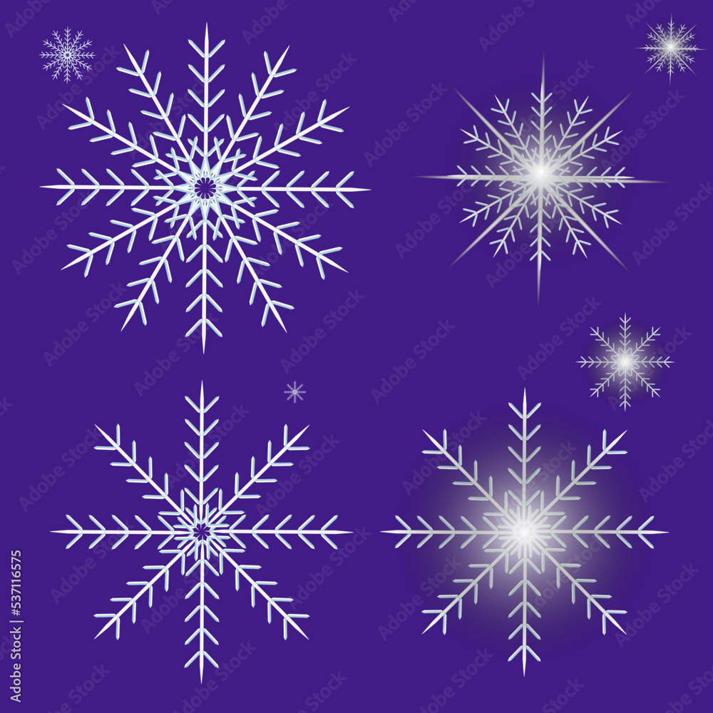 set of snowflakes,  Christmas,  christmas holiday,  New Year