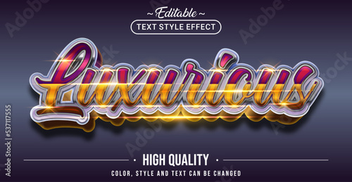 Editable text style effect - Luxurious text style theme