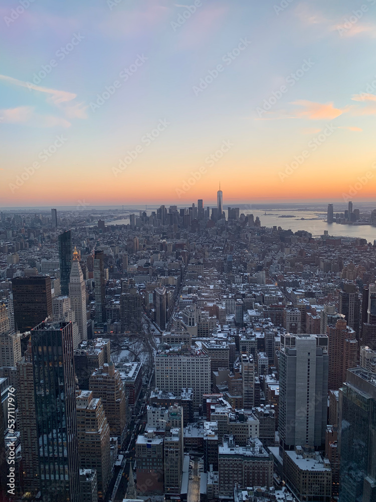 Sunset in New-York city