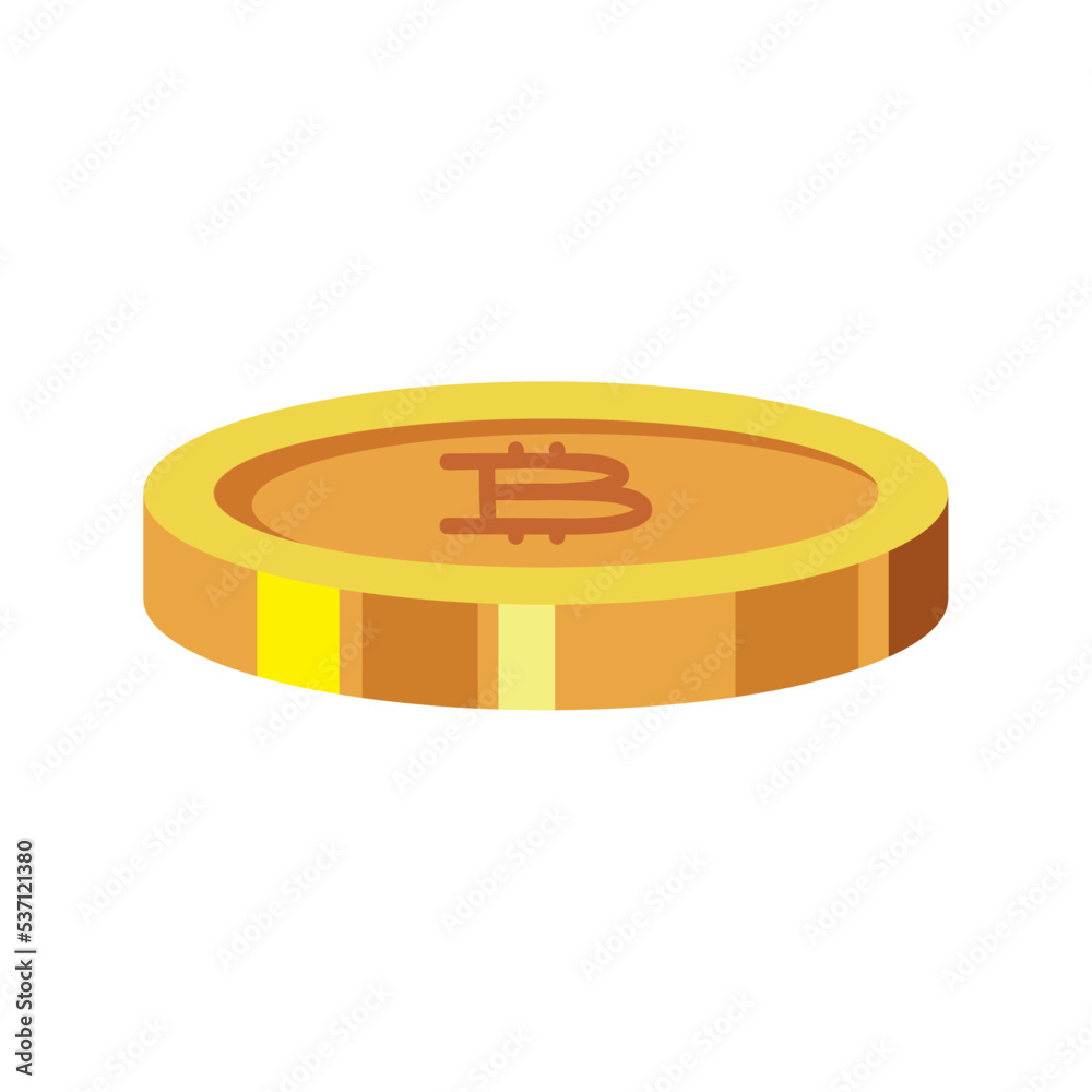 golden bitcoin isometric golden bitcoin isometric