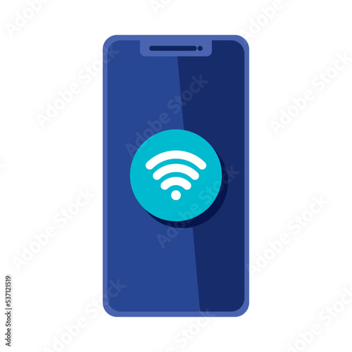 smartphone with wifi signal