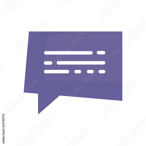 purple speech bubble message