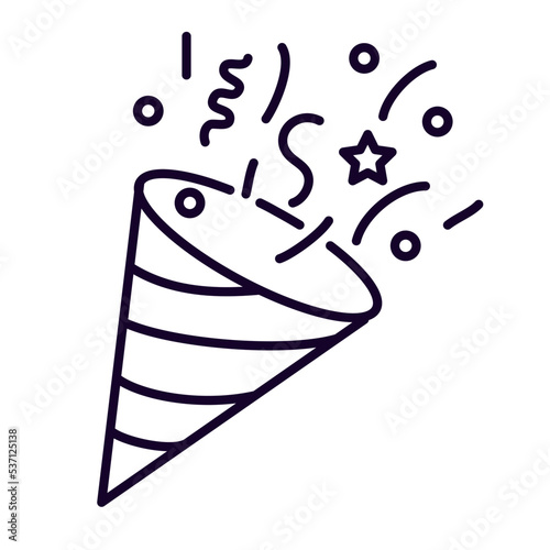 party cornet with confetti line