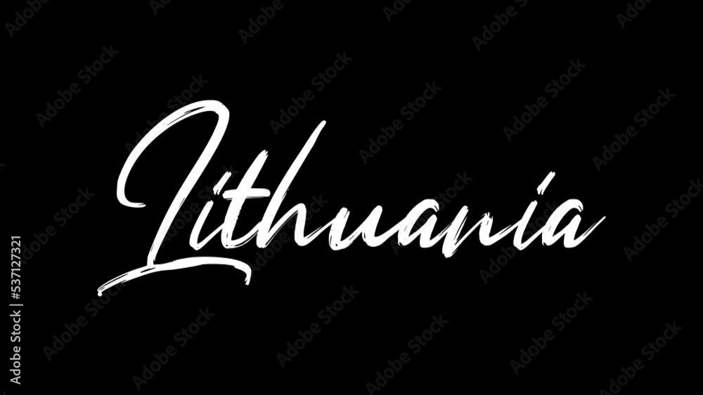 Lithuania text sketch writing video animation 4K Lithuania text sketch writing video animation 4K