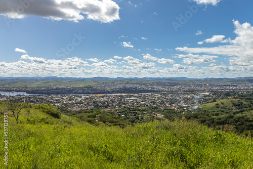 panoramic view of Governador Valadares city from the top of Ibituruna peak  Minas Gerais State  Brazil