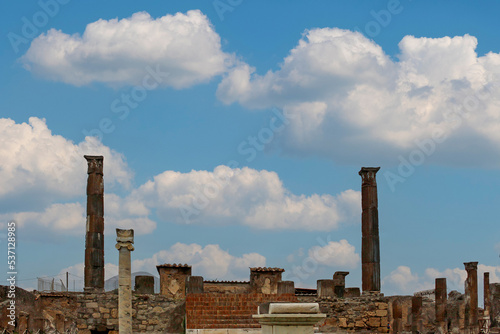 Old columns architecture in Pompeii