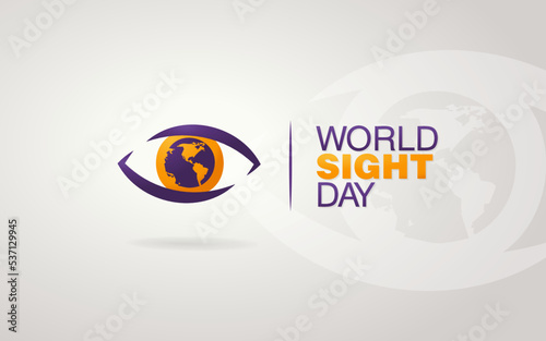 Vector illustration design concept logo of world sight day observed on october 13