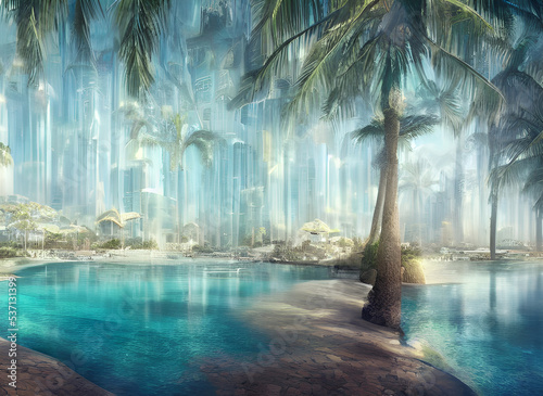 Illustration of a future tropical beach © Oblivion VC